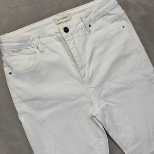 Risen‎ Jeans Womens 13/31 Flare Leg Frayed Hem High Waist Pure White Denim NWT
